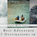 three images of adventure activities and the text below