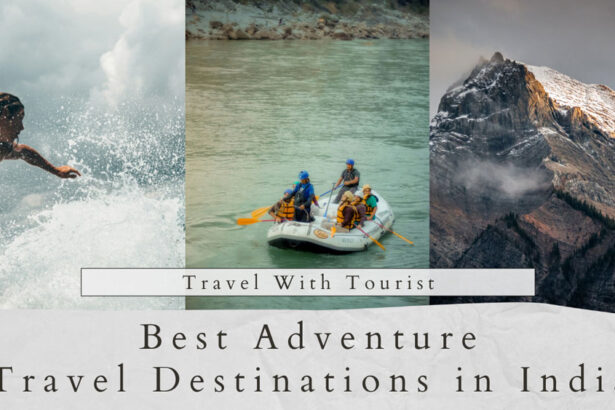 three images of adventure activities and the text below