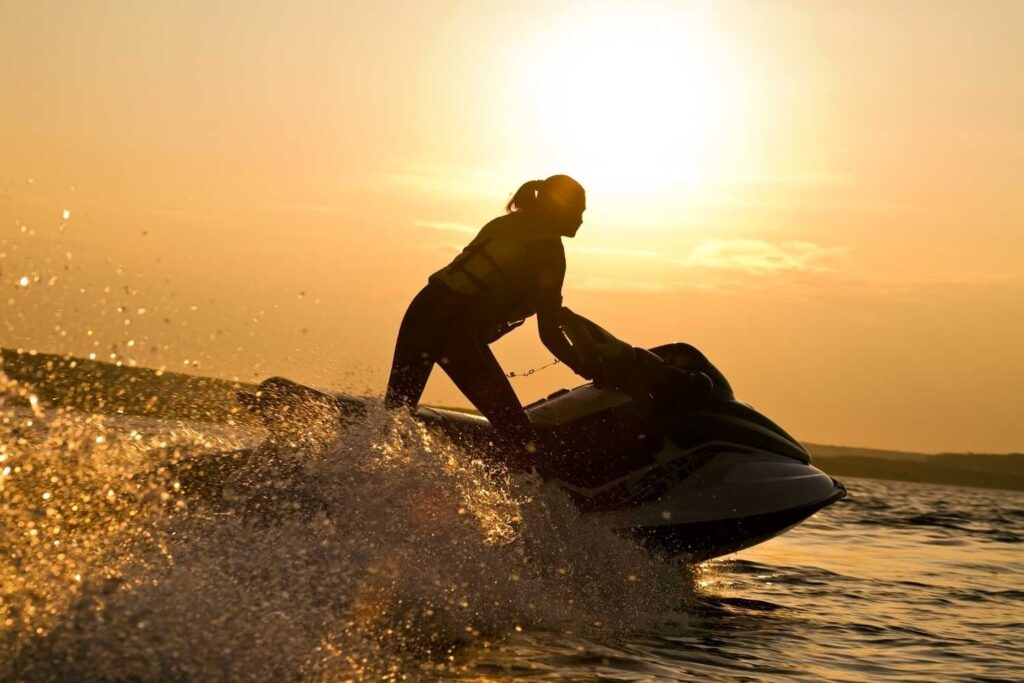 Women Jet skiing in GOA