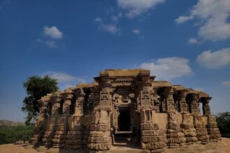 Front view of the temple
