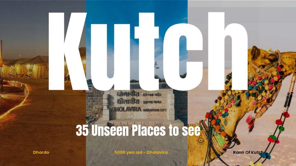 best places to see in kutch, three places are seen in this image